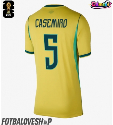 Brazílie Casemiro #5 Dámské Domácí Dres MS 2026 Krátký Rukáv